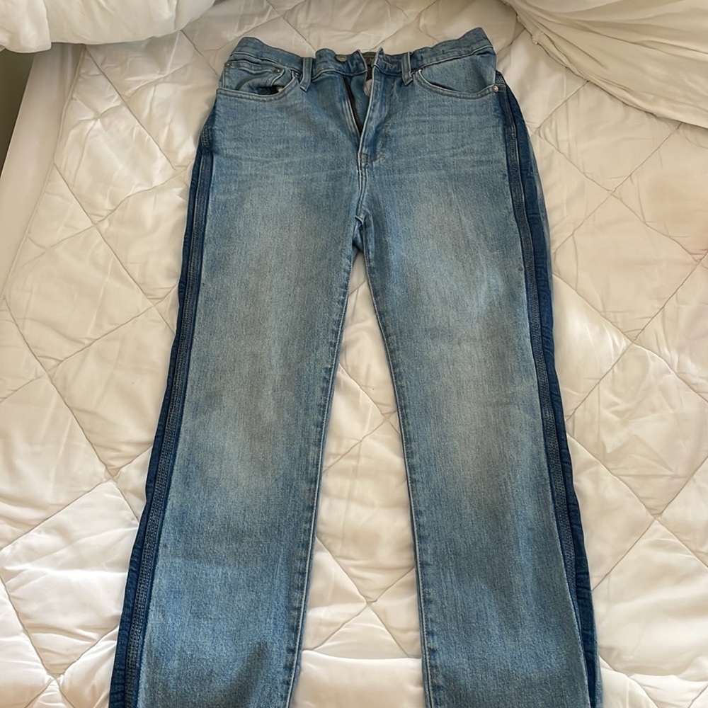 Jcrew bootcut, jeans with a fun stripe down the side